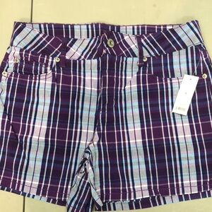 NWT - Purple plaid women’s shorts
